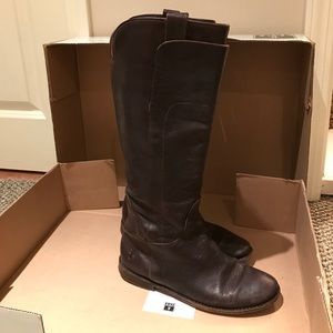 Frye Paige Tall Riding Boot in Dark Brown size 8